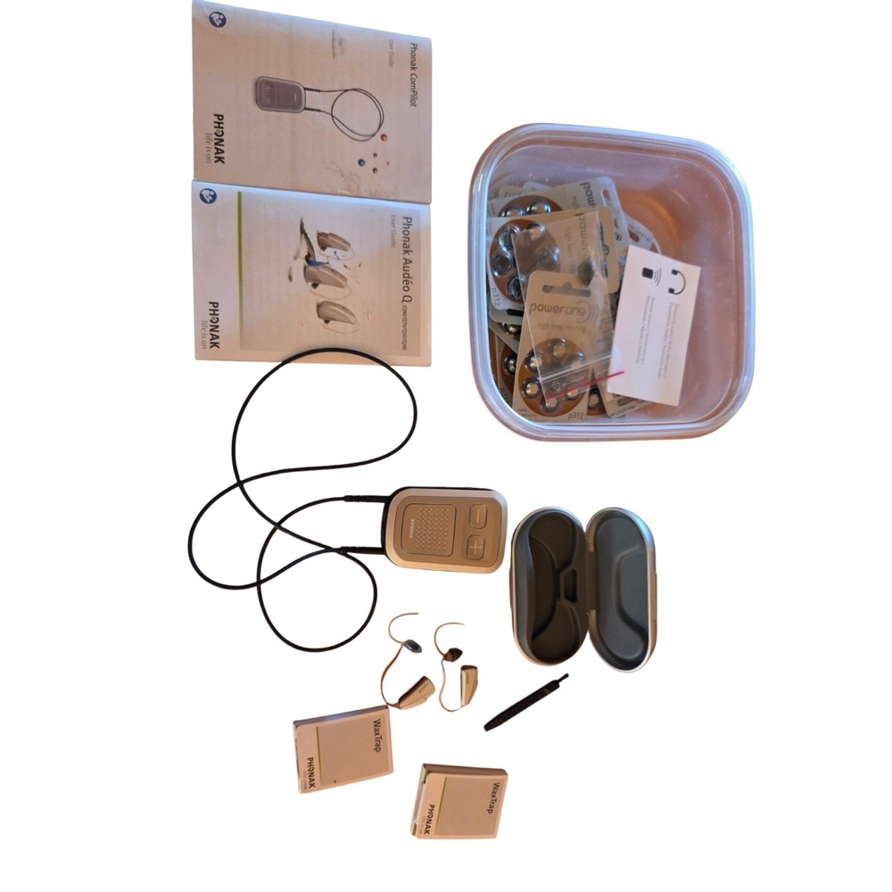 Phonak Audeo Q90 312 Digital Pair Left/Right Hearing aids Pair Beige Tested